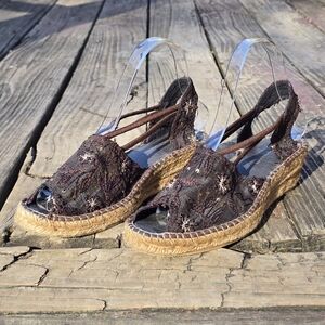 Eric Michael Gypsy Wedge Sandals, Sz 38 EU